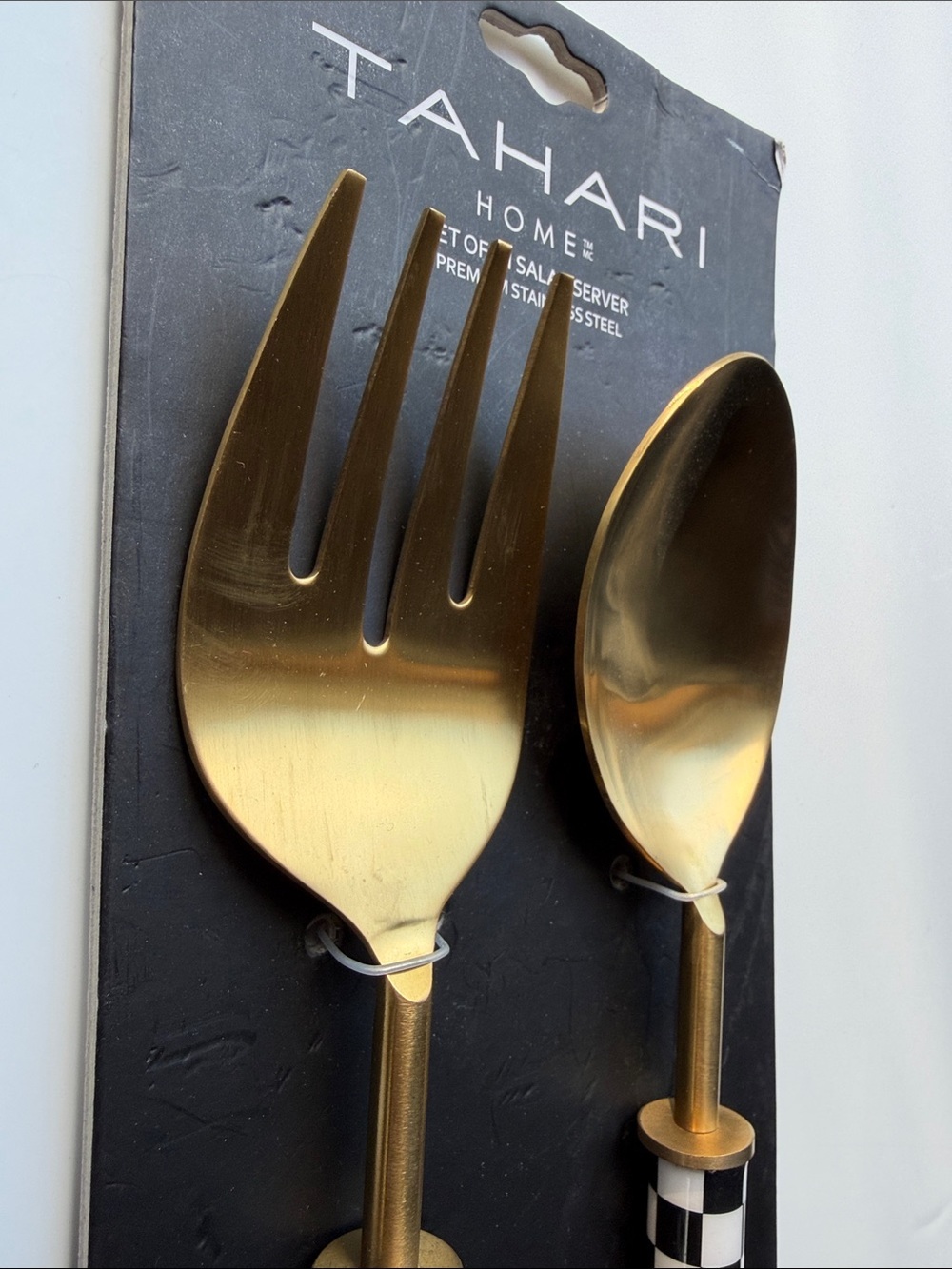 Tahari Home checkered salad servers - Picture 6 of 8